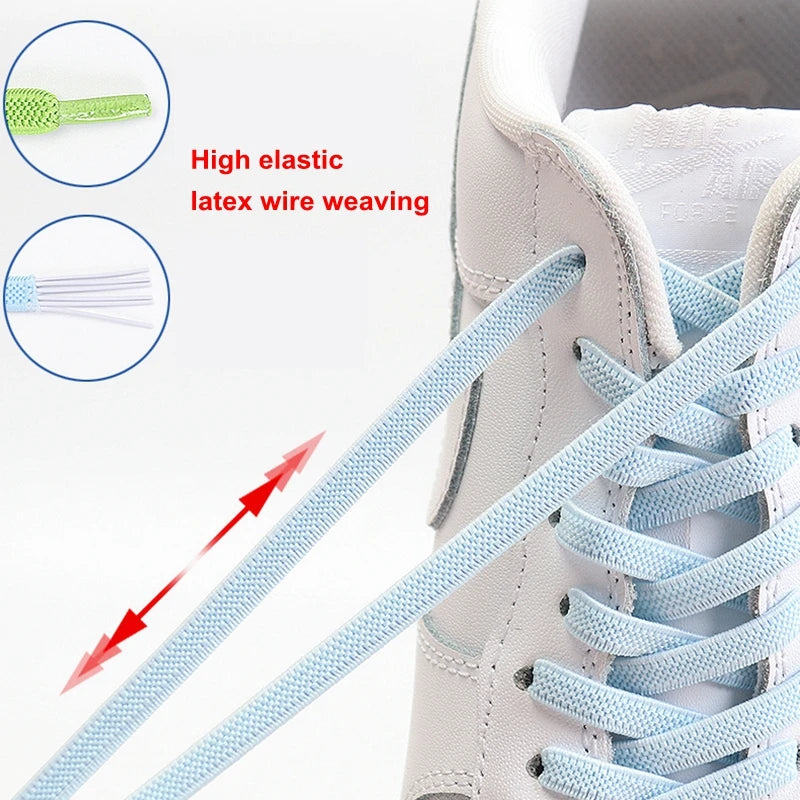 No tie Shoelaces Elastic Shoe Laces Quick Lazy Laces 24 Color